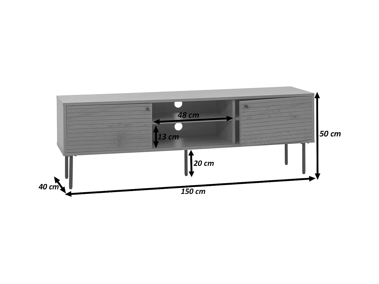 Soporte para TV MCW-N78,  marrón oscuro