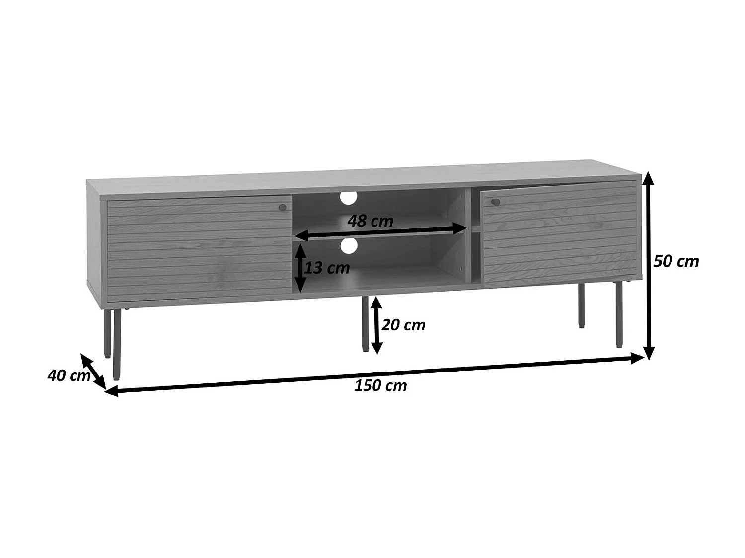 Meuble TV MCW-N78,  naturel