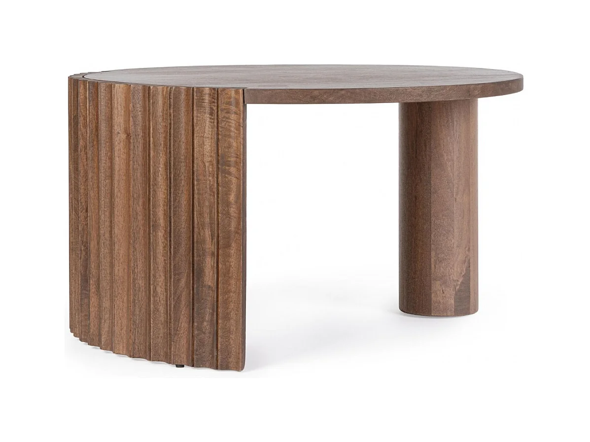 Table basse ronde en manguier brun contemporaine D80 - AGRA