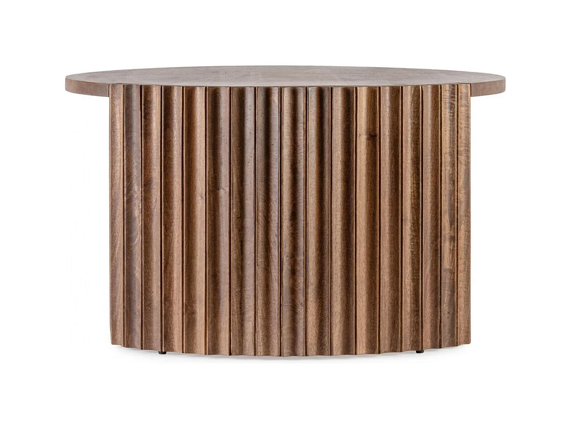 Table basse ronde en manguier brun contemporaine D80 - AGRA