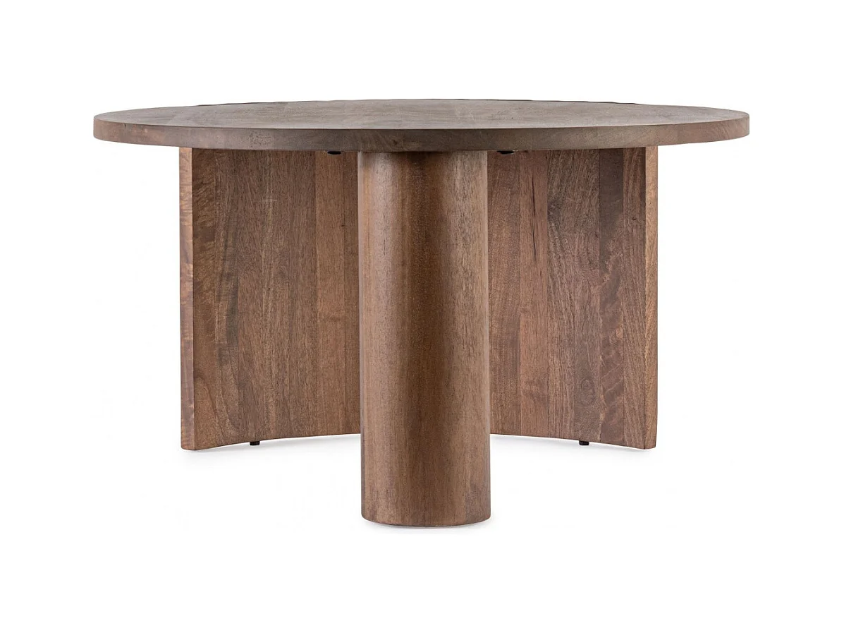 Table basse ronde en manguier brun contemporaine D80 - AGRA
