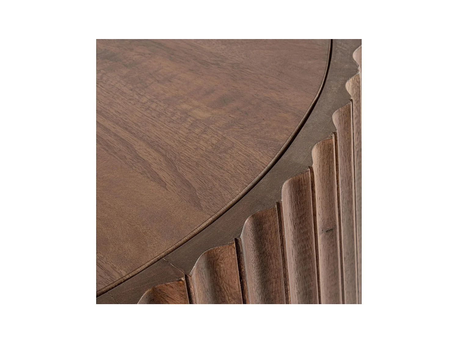 Table basse ronde en manguier brun contemporaine D80 - AGRA