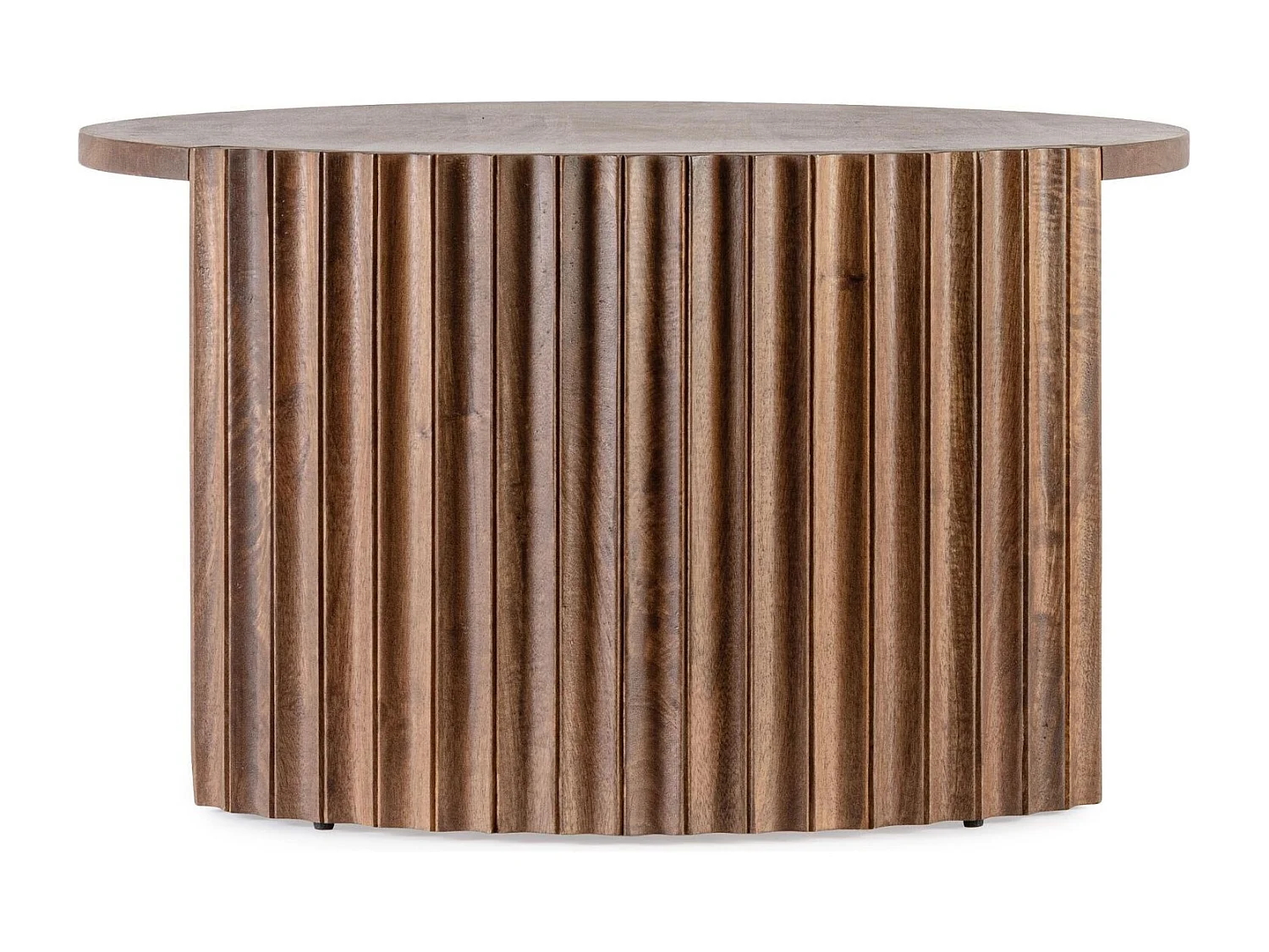 Table basse ronde en manguier brun contemporaine D80 - AGRA