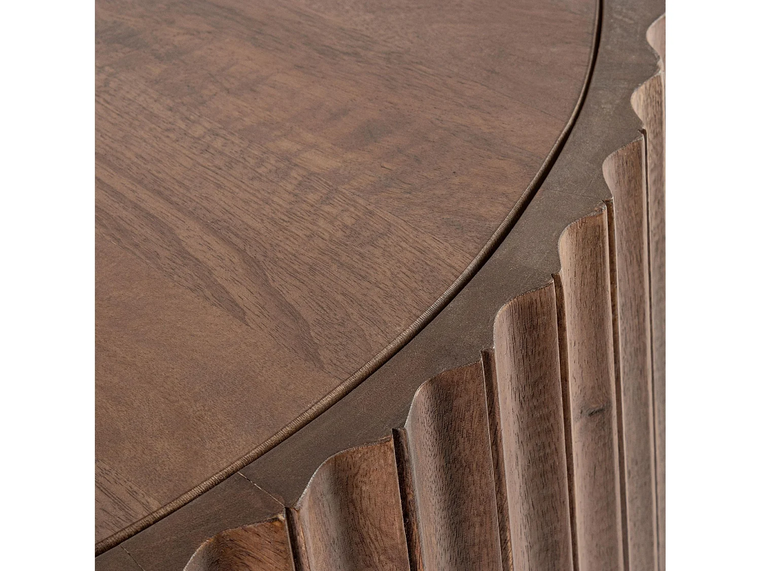 Table basse ronde en manguier brun contemporaine D80 - AGRA