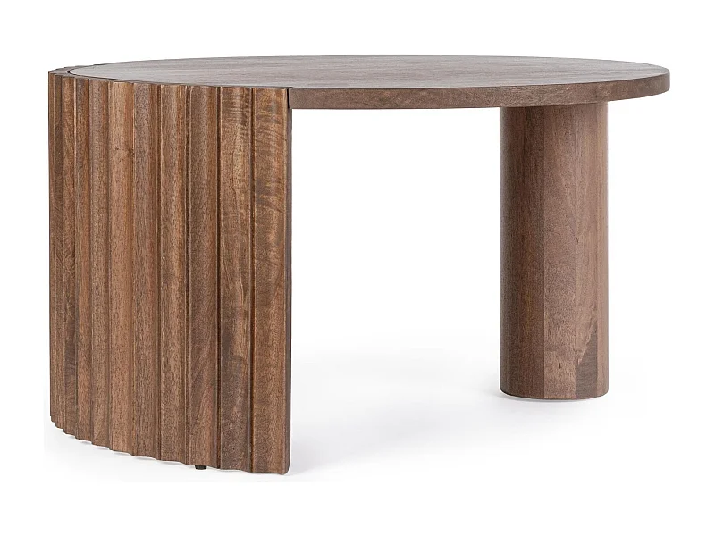 Table basse ronde en manguier brun contemporaine D80 - AGRA