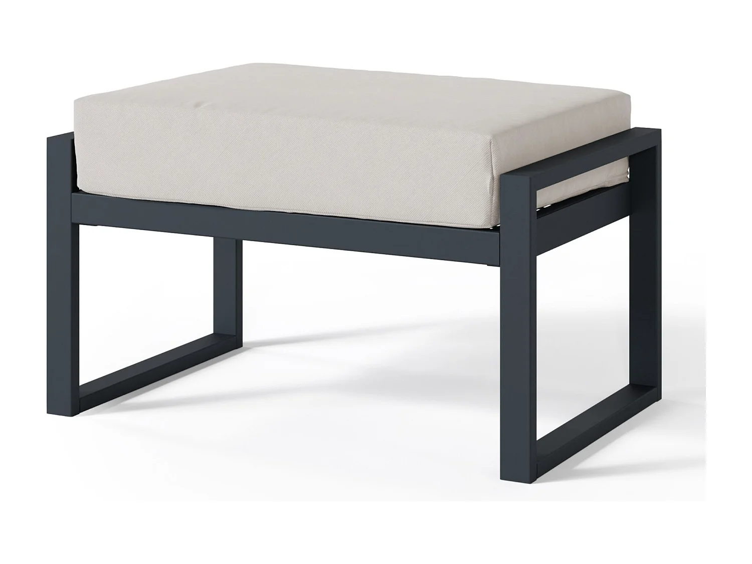 Gartenhocker- mit wasserabweisendem Stoff - Grau/Schwarz - DYWILLY