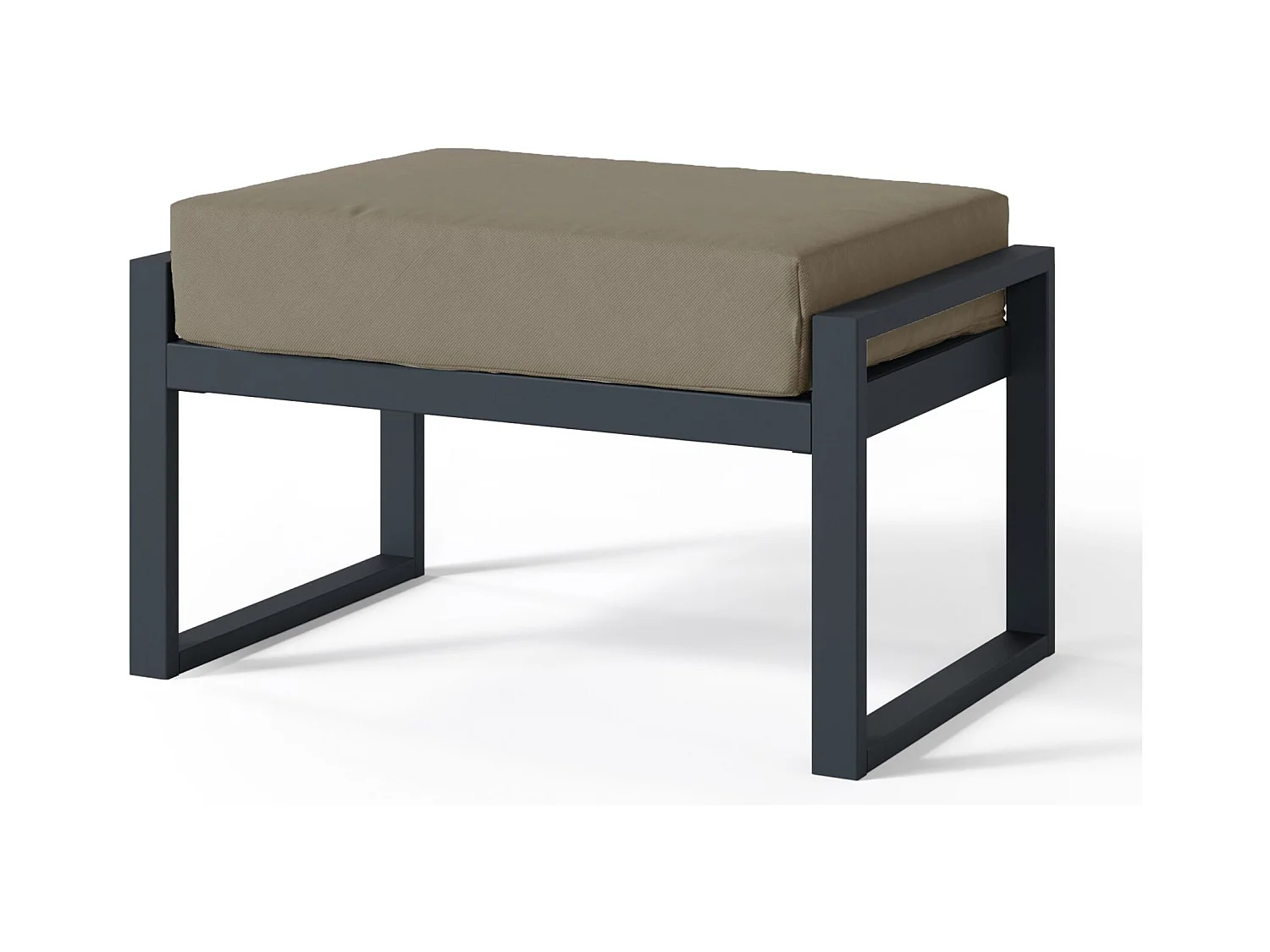 Gartenhocker- mit wasserabweisendem Stoff - Hellbraun/Schwarz - DYWILLY