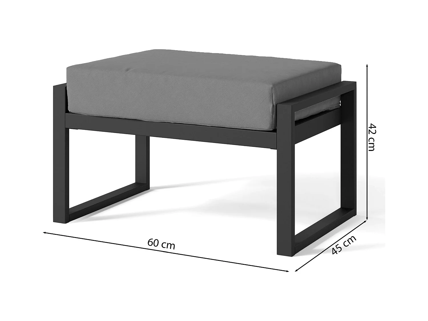 Gartenhocker- mit wasserabweisendem Stoff - Hellbraun/Schwarz - DYWILLY