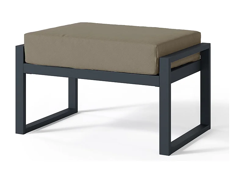 Gartenhocker- mit wasserabweisendem Stoff - Hellbraun/Schwarz - DYWILLY