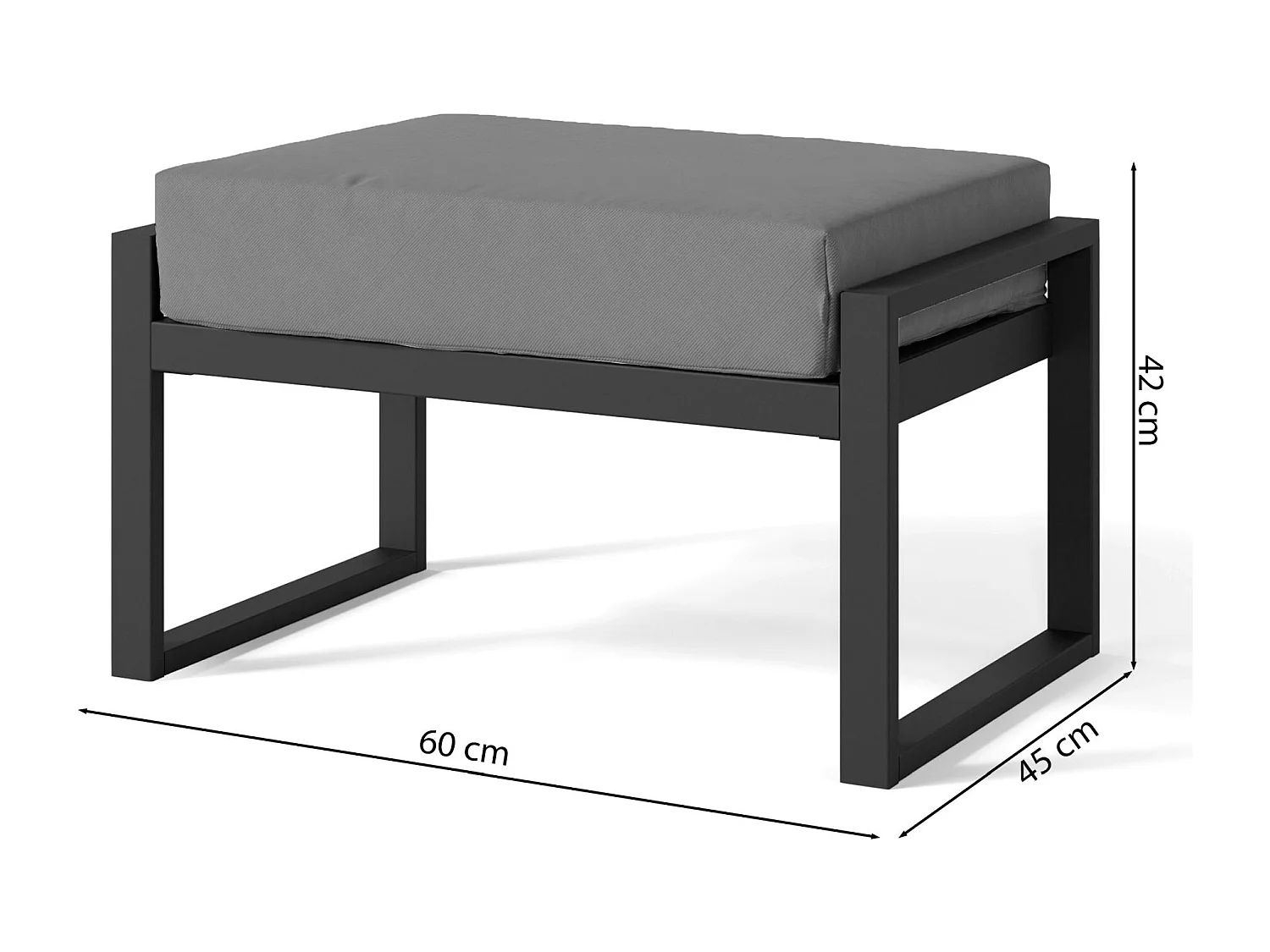 Gartenhocker- mit wasserabweisendem Stoff - Grau - DYWILLY