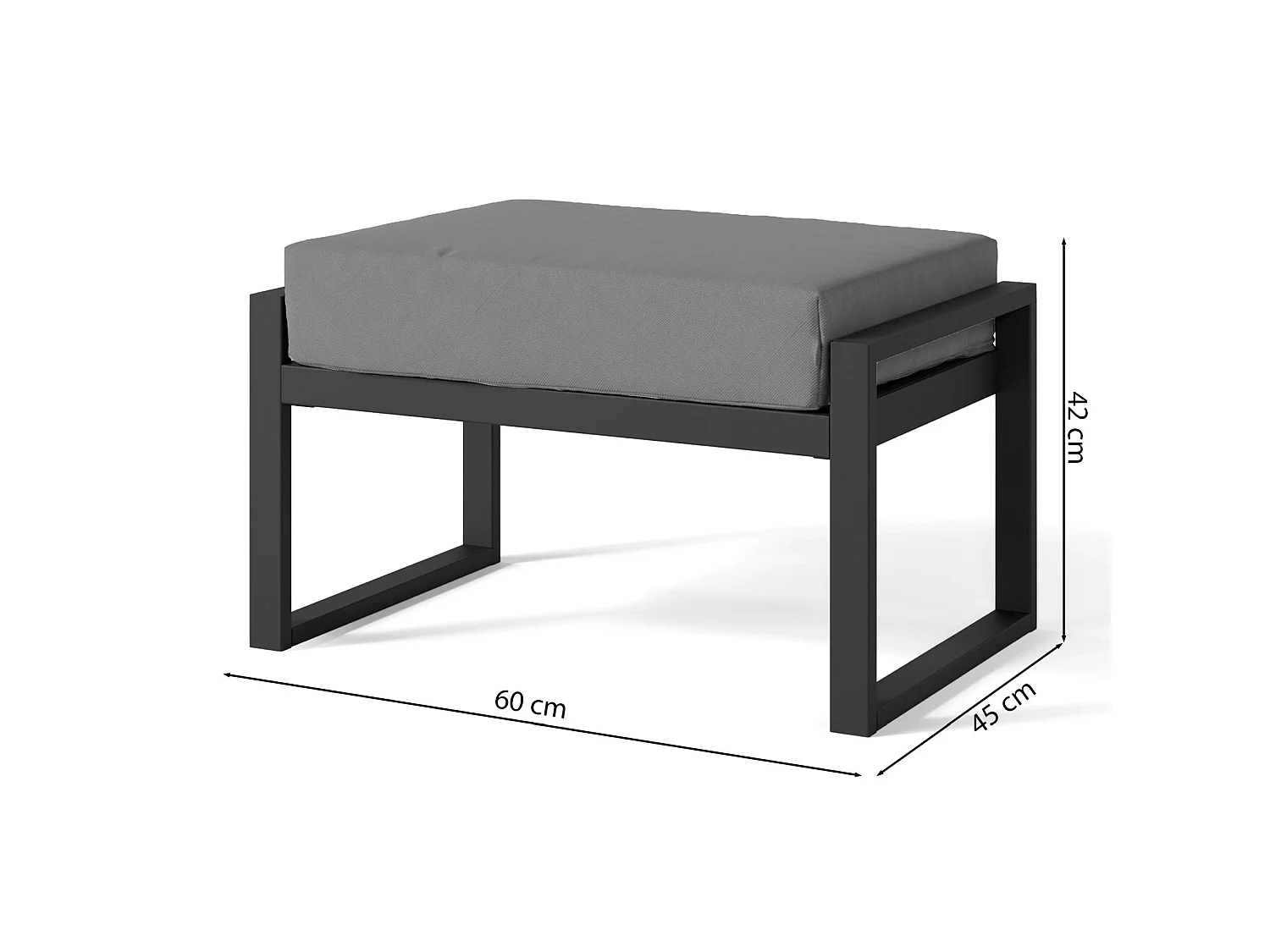 Gartenhocker- mit wasserabweisendem Stoff - Grau - DYWILLY