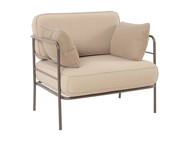 Gartenstuhl- mit wasserabweisendem Stoff - Beige - PREGGEL