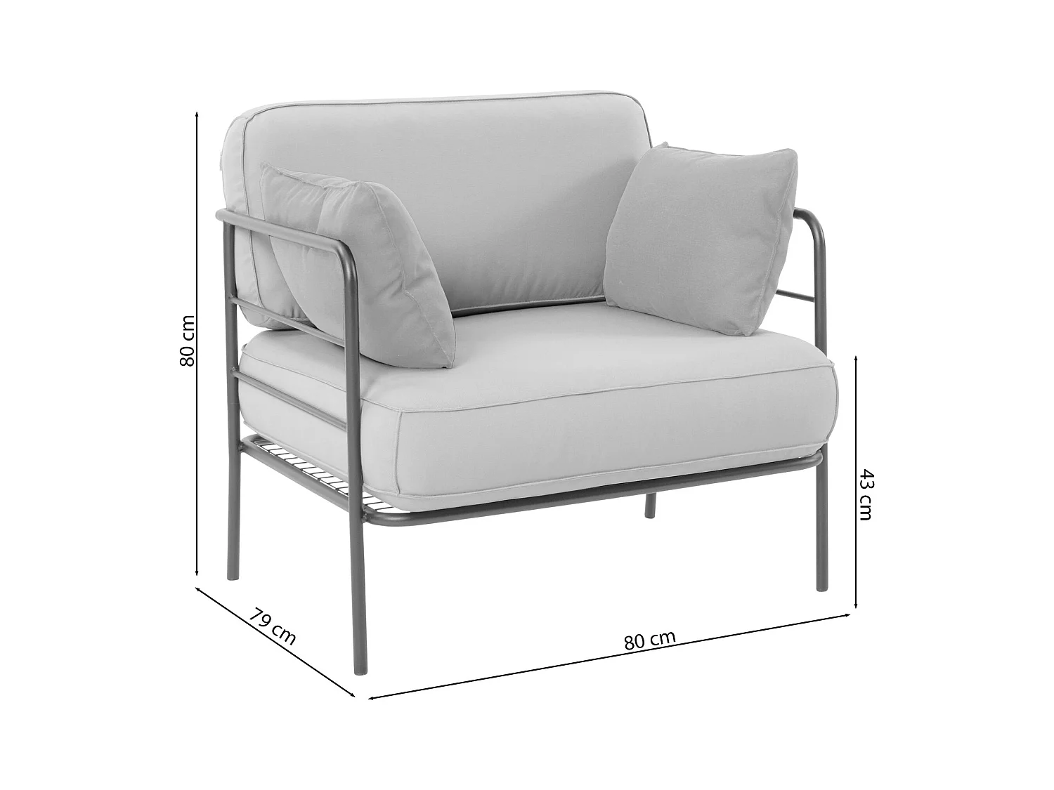 Gartenstuhl- mit wasserabweisendem Stoff - Beige - PREGGEL