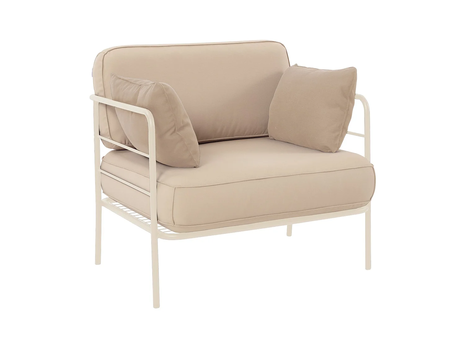 Gartenstuhl- mit wasserabweisendem Stoff - Beige/Creme - PREGGEL