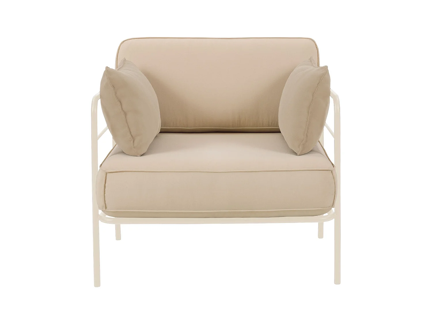 Gartenstuhl- mit wasserabweisendem Stoff - Beige/Creme - PREGGEL