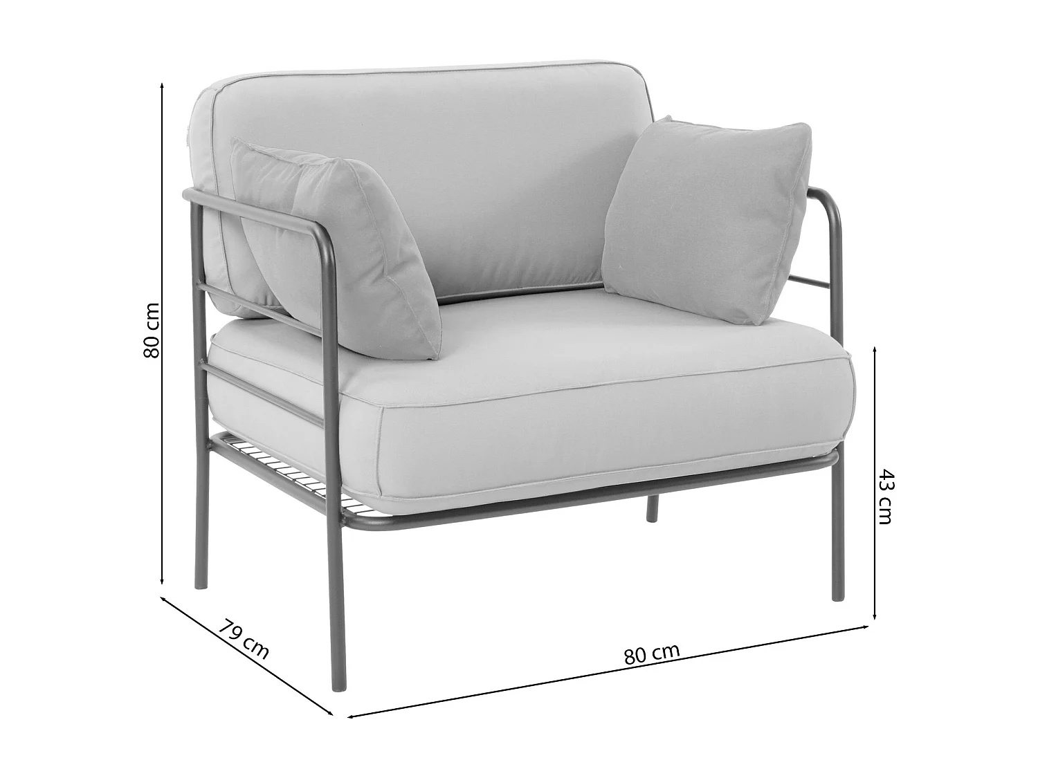 Gartenstuhl- mit wasserabweisendem Stoff - Beige/Creme - PREGGEL