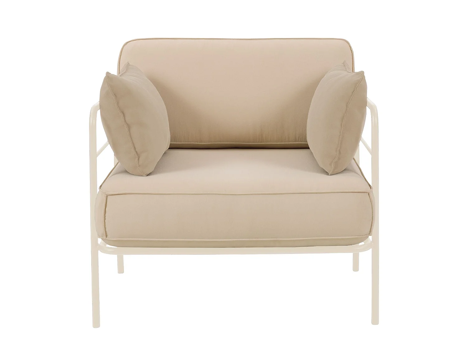 Gartenstuhl- mit wasserabweisendem Stoff - Beige/Creme - PREGGEL