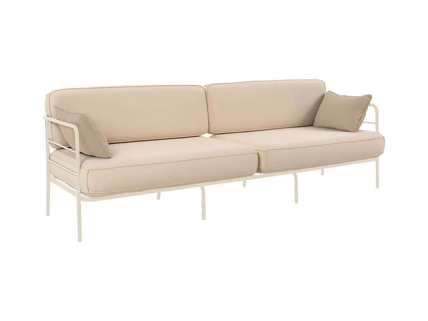 Garten-Sofa 3-Sitzer - wasserabweisend - beige/creme - PREGGEL