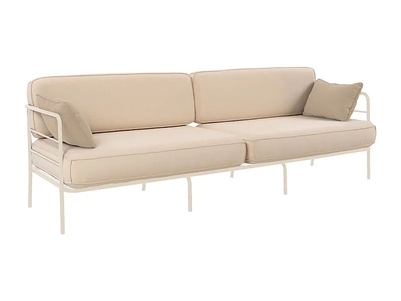 Garten-Sofa 3-Sitzer - wasserabweisend - beige/creme - PREGGEL
