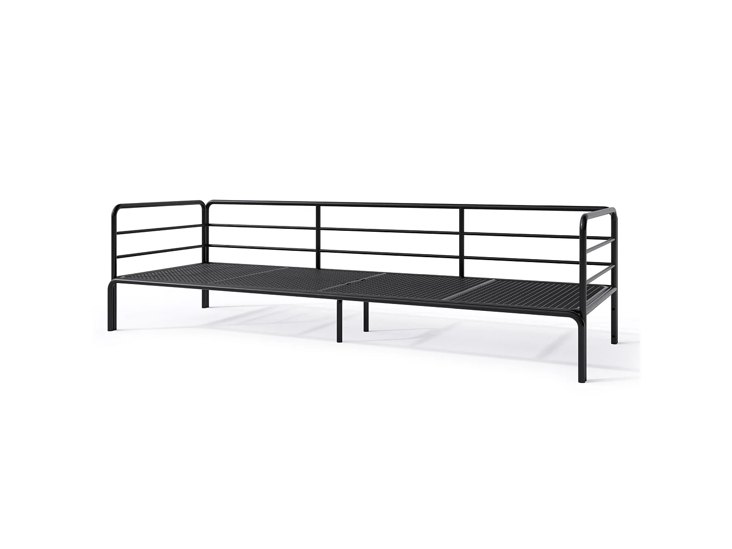 Garten-Sofa 3-Sitzer - wasserabweisend - anthrazit/schwarz - WORCULLY
