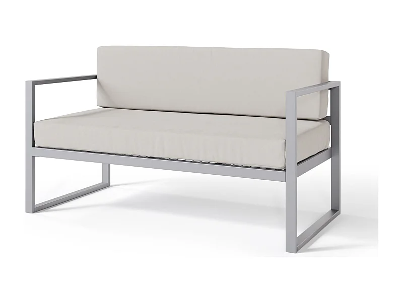 Garten-Sofa 2-Sitzer - wasserabweisend - grau/graues -DYWILLY