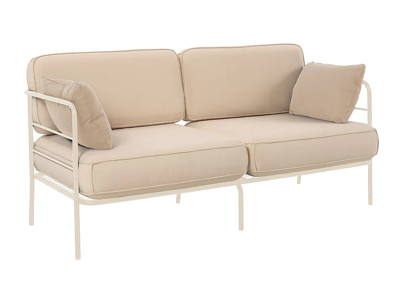 Garten-Sofa 2-Sitzer - wasserabweisend - beige/creme - 156 cm - PREGGEL