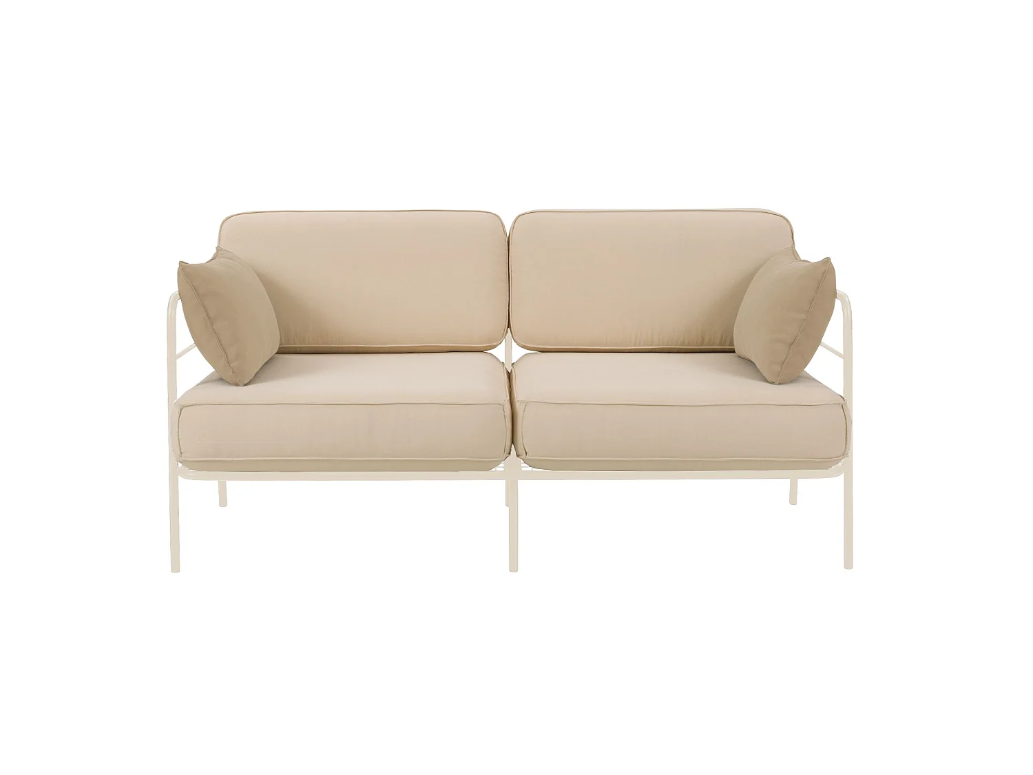 Garten-Sofa 2-Sitzer - wasserabweisend - beige/creme - 156 cm - PREGGEL