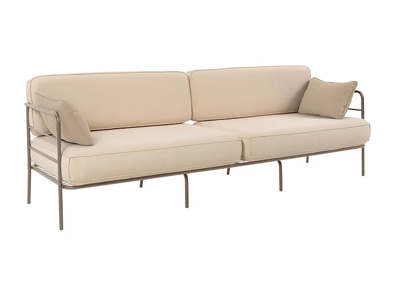 Garten-Sofa 3-Sitzer - wasserabweisend - beige/beige - PREGGEL