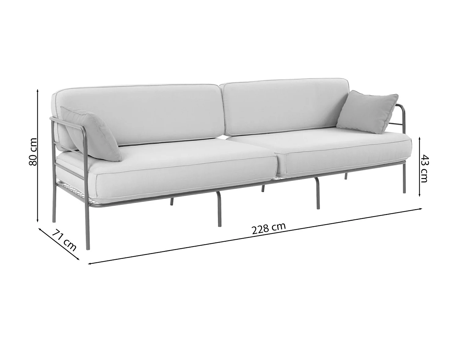 Garten-Sofa 3-Sitzer - wasserabweisend - beige/beige - PREGGEL
