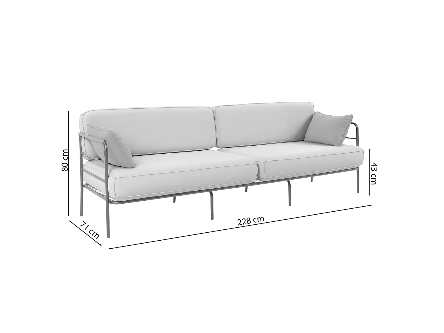 Garten-Sofa 3-Sitzer - wasserabweisend - beige/beige - PREGGEL
