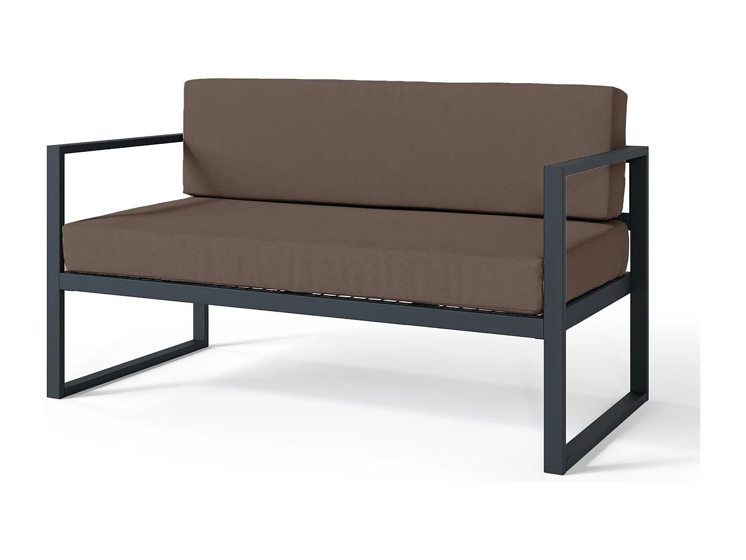 Garten-Sofa 2-Sitzer - wasserabweisend - braun/schwarz - DYWILLY