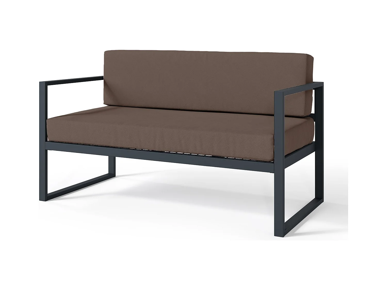 Garten-Sofa 2-Sitzer - wasserabweisend - braun/schwarz - DYWILLY