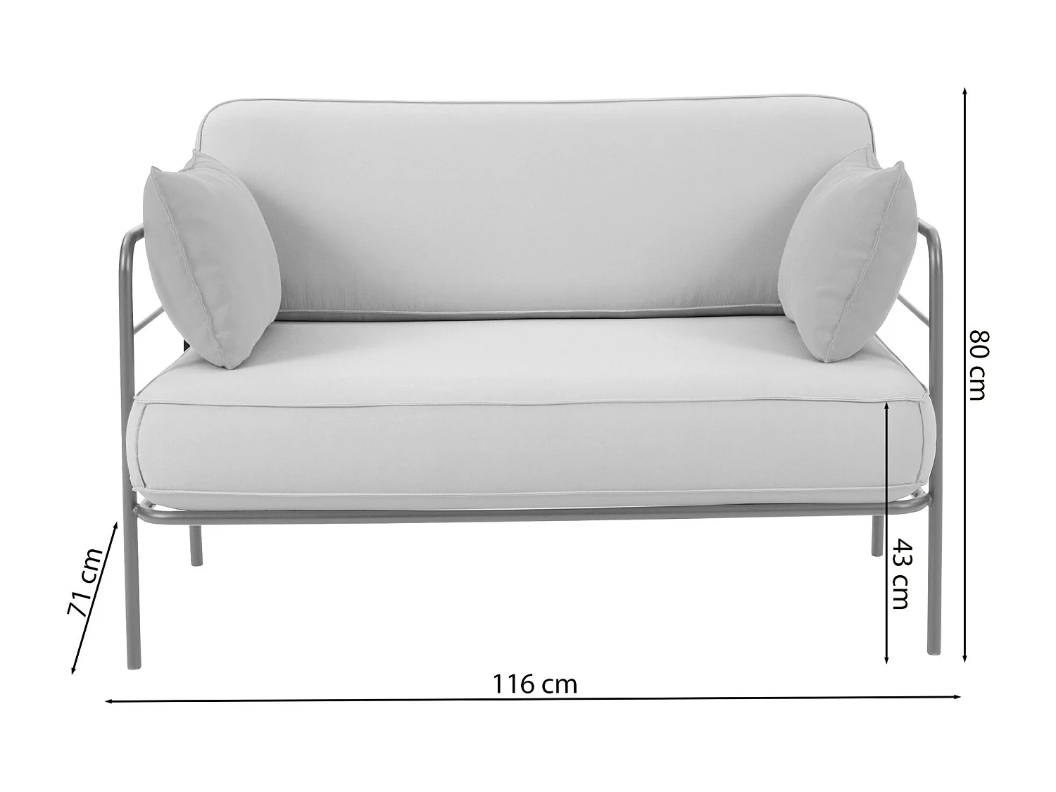 Garten-Sofa - wasserabweisend - beige/beige - 116 cm - PREGGEL