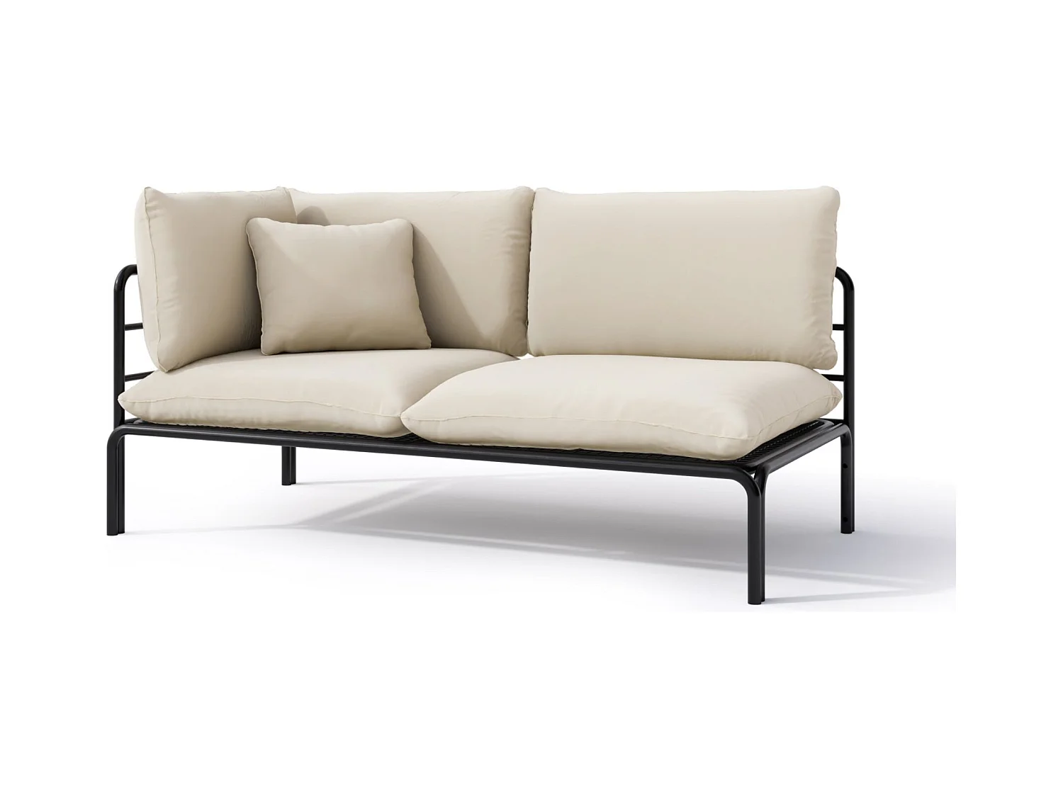 Garten-Chaiselongue - wasserabweisend - beige/schwarz - WORCULLY