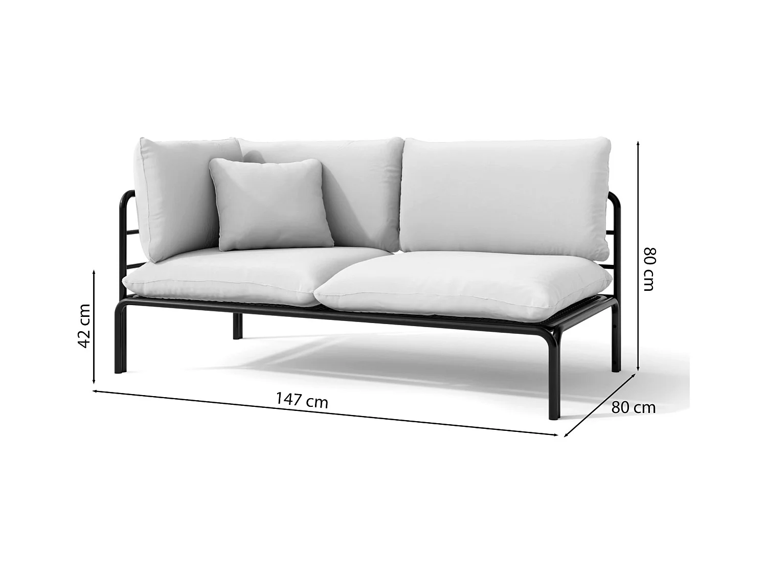 Garten-Chaiselongue - wasserabweisend - beige/schwarz - WORCULLY