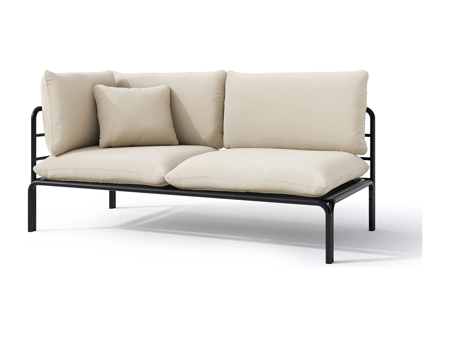 Garten-Chaiselongue - wasserabweisend - beige/schwarz - WORCULLY