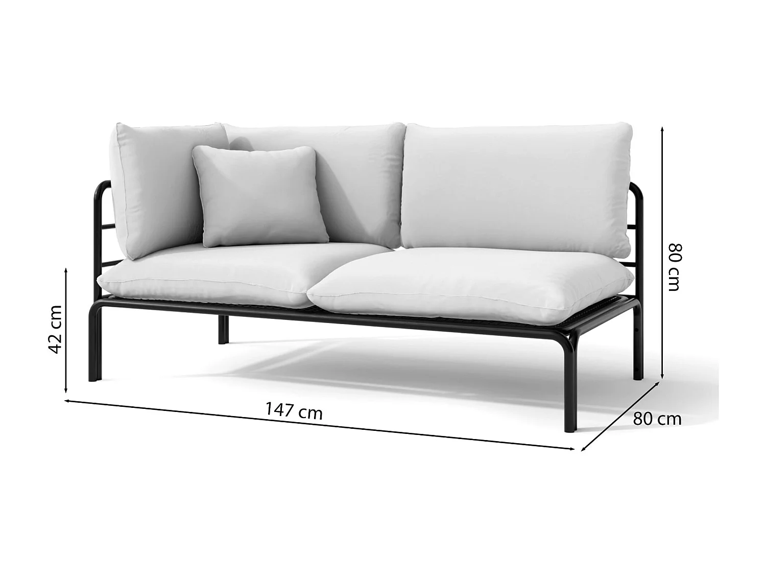 Garten-Chaiselongue - wasserabweisend - beige/schwarz - WORCULLY