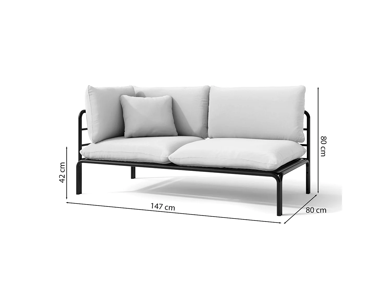 Garten-Chaiselongue - wasserabweisend - beige/schwarz - WORCULLY