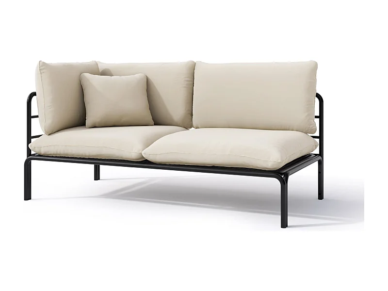 Garten-Chaiselongue - wasserabweisend - beige/schwarz - WORCULLY