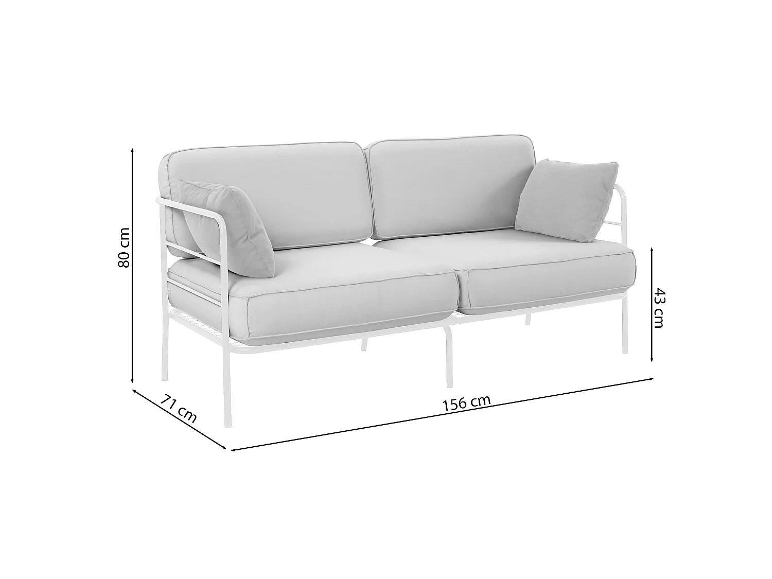 Garten-Sofa 2-Sitzer - wasserabweisend - beige/beige - 156 cm - PREGGEL
