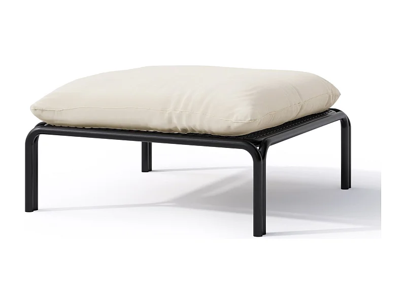 Gartenhocker- mit wasserabweisendem Stoff - Beige/Schwarz - 75 x 72 cm - WORCULLY