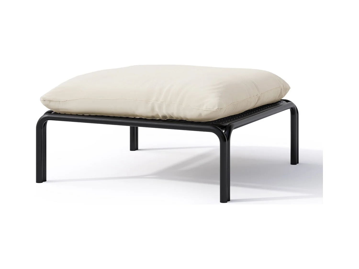 Gartenhocker- mit wasserabweisendem Stoff - Beige/Schwarz - 75 x 72 cm - WORCULLY