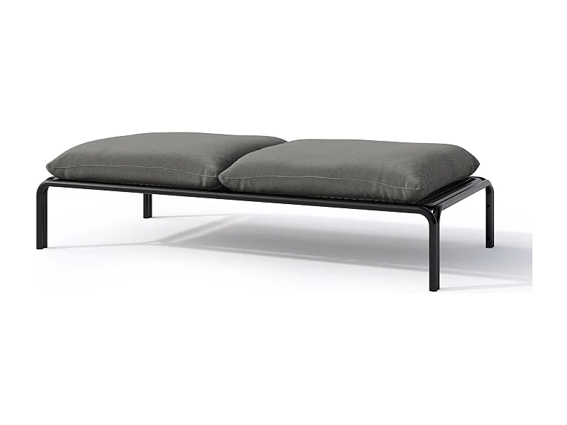 Gartenhocker- mit wasserabweisendem Stoff - Anthrazit/Schwarz - 150 x 72 cm - WORCULLY