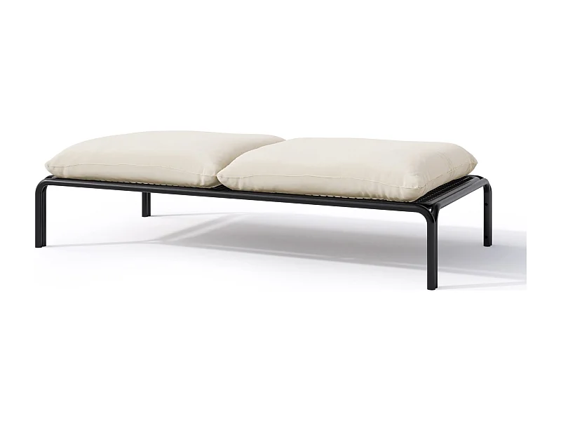 Gartenhocker- mit wasserabweisendem Stoff - Beige/Schwarz - 150 x 72 cm - WORCULLY