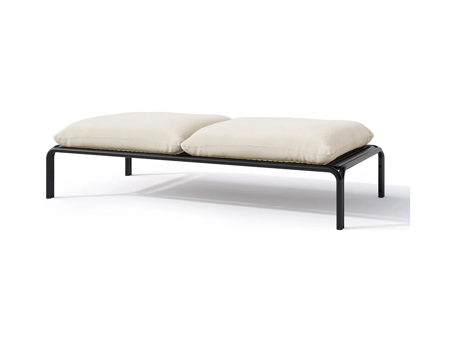 Gartenhocker- mit wasserabweisendem Stoff - Beige/Schwarz - 150 x 72 cm - WORCULLY