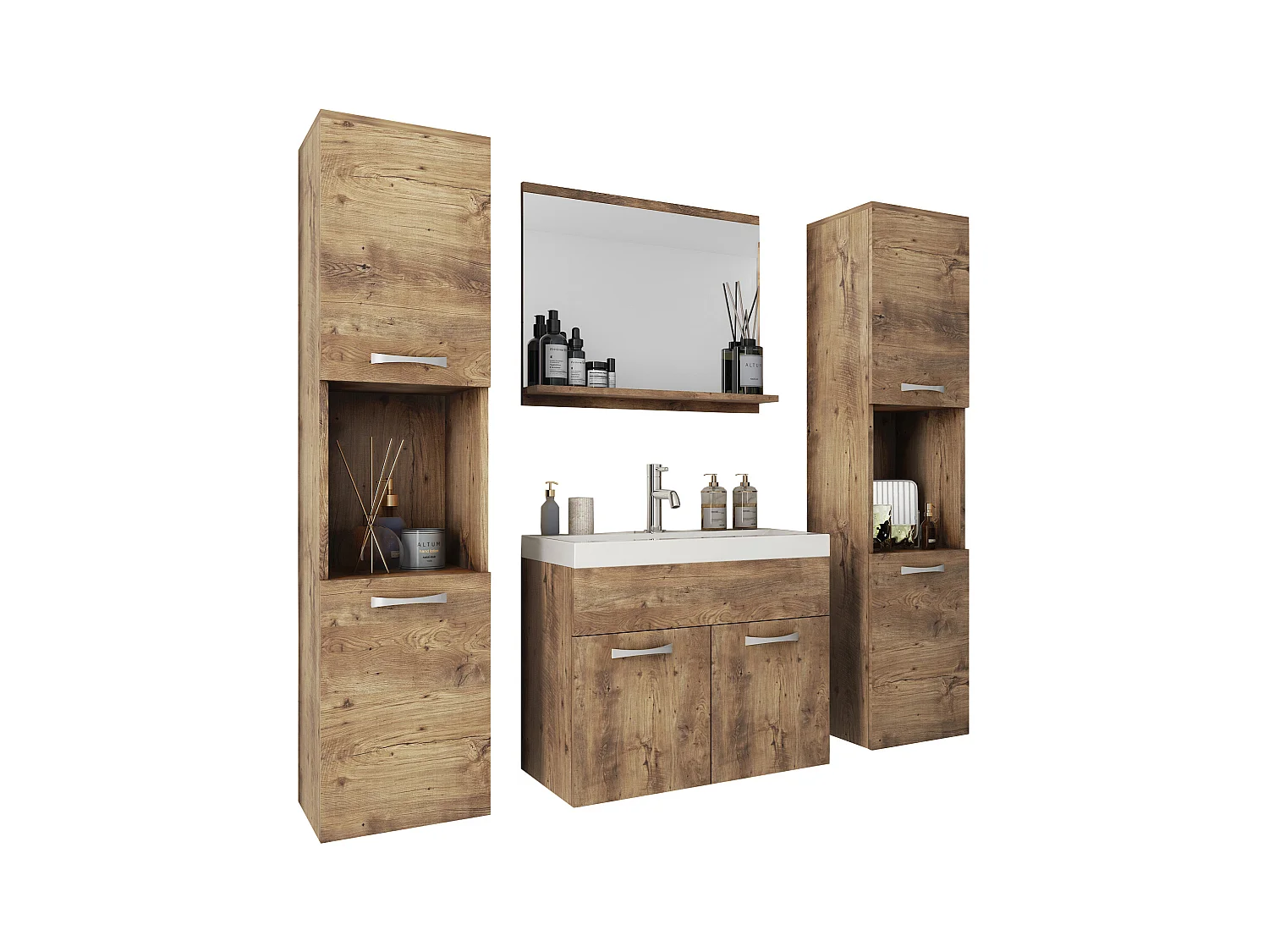 MINIO go for it, Meble łazienkowe MONTANA XL w kolorze kasztan wrocławski