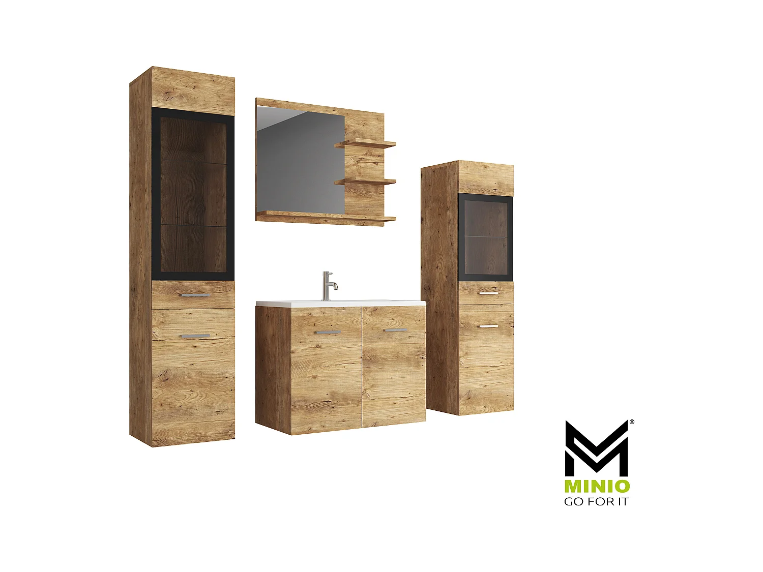 MINIO go for it, Meble łazienkowe MARIT I w kolorze ksztan wrocławski
