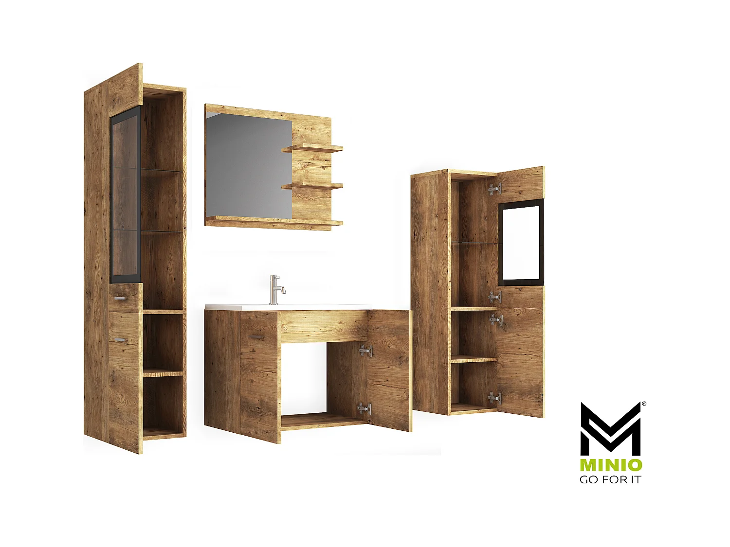 MINIO go for it, Meble łazienkowe MARIT I w kolorze ksztan wrocławski