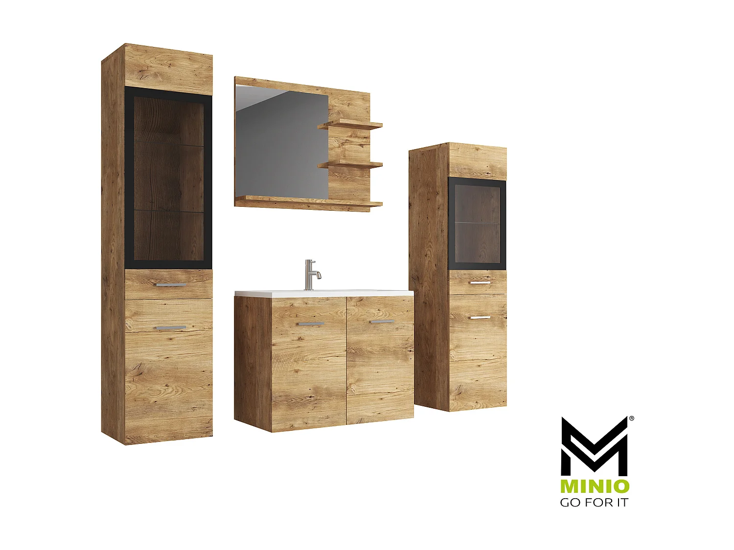 MINIO go for it, Badmöbel MARIT I in Farbe Kastanie