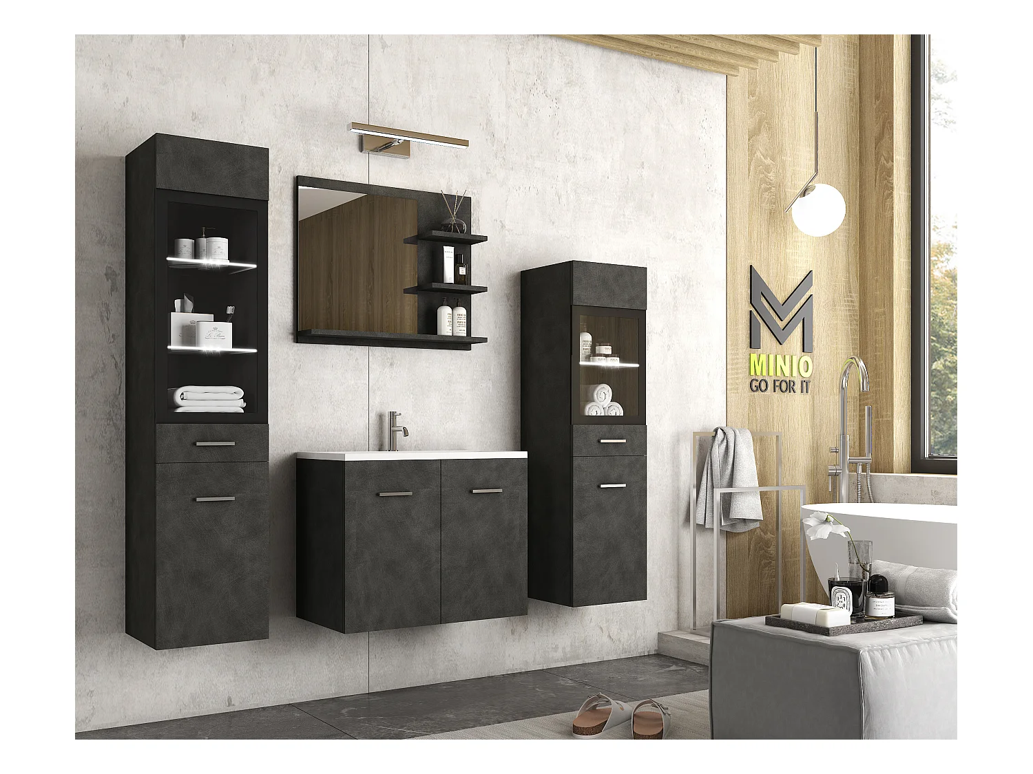 MINIO go for it, Meuble de salle de bain MARIT I dans la couleur matelas